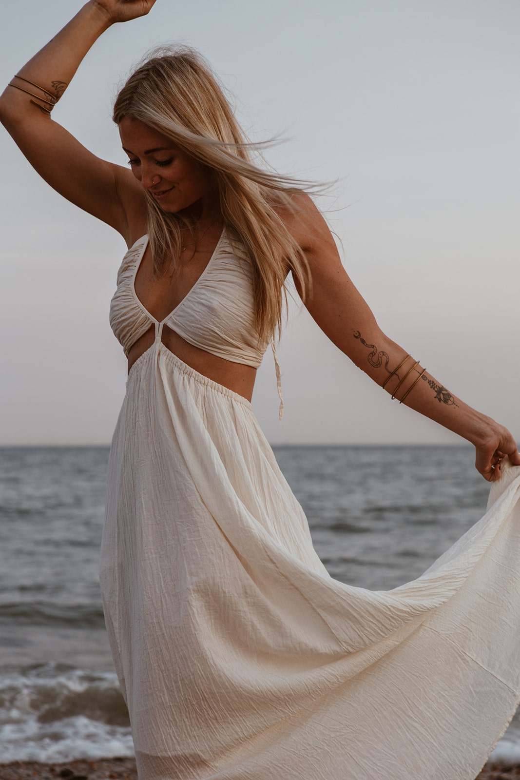 Aurora Dress Natural – B.Y BOHO