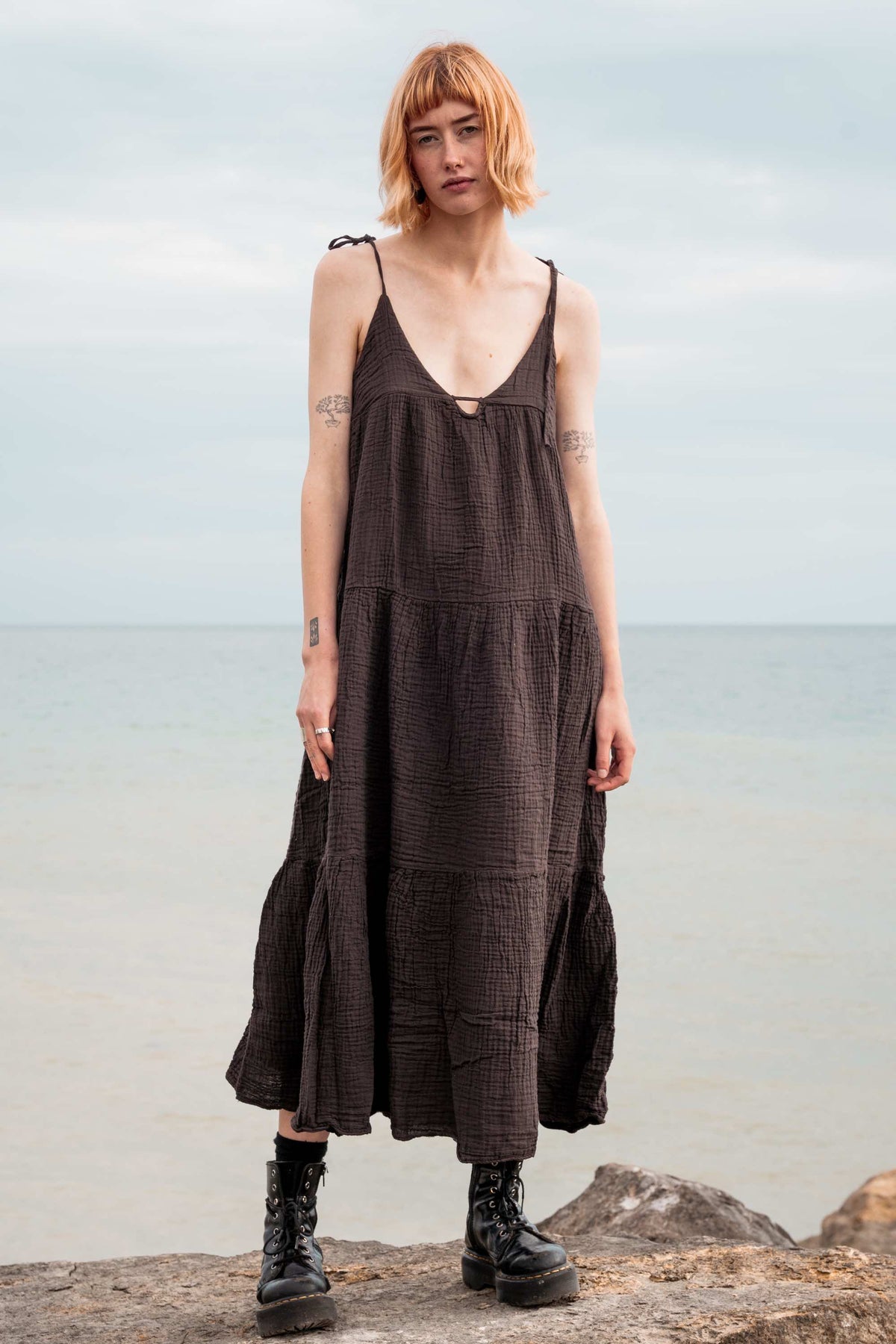 Thalia Dress Burnt Brown