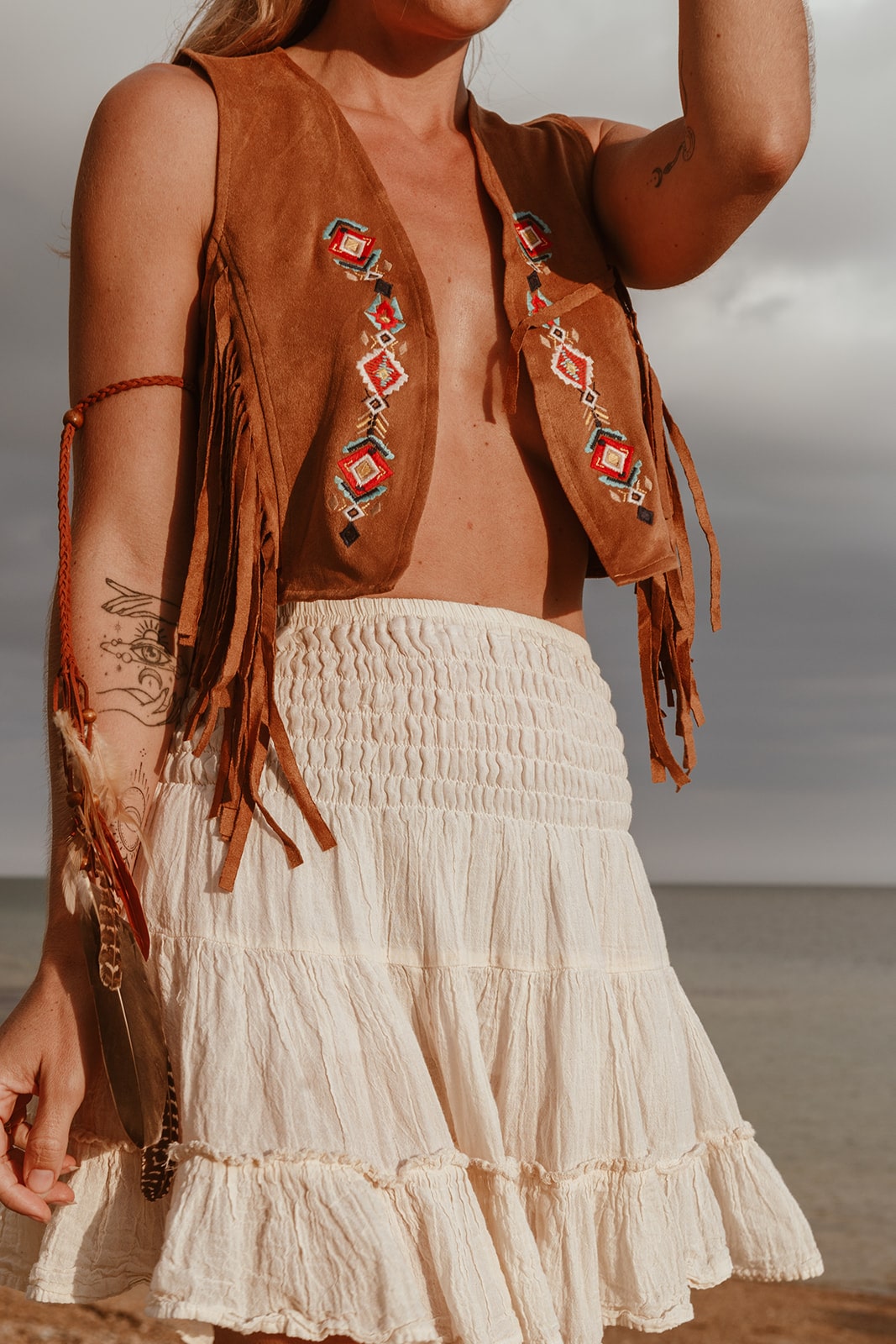 Aria Waistcoat Camel B.Y BOHO