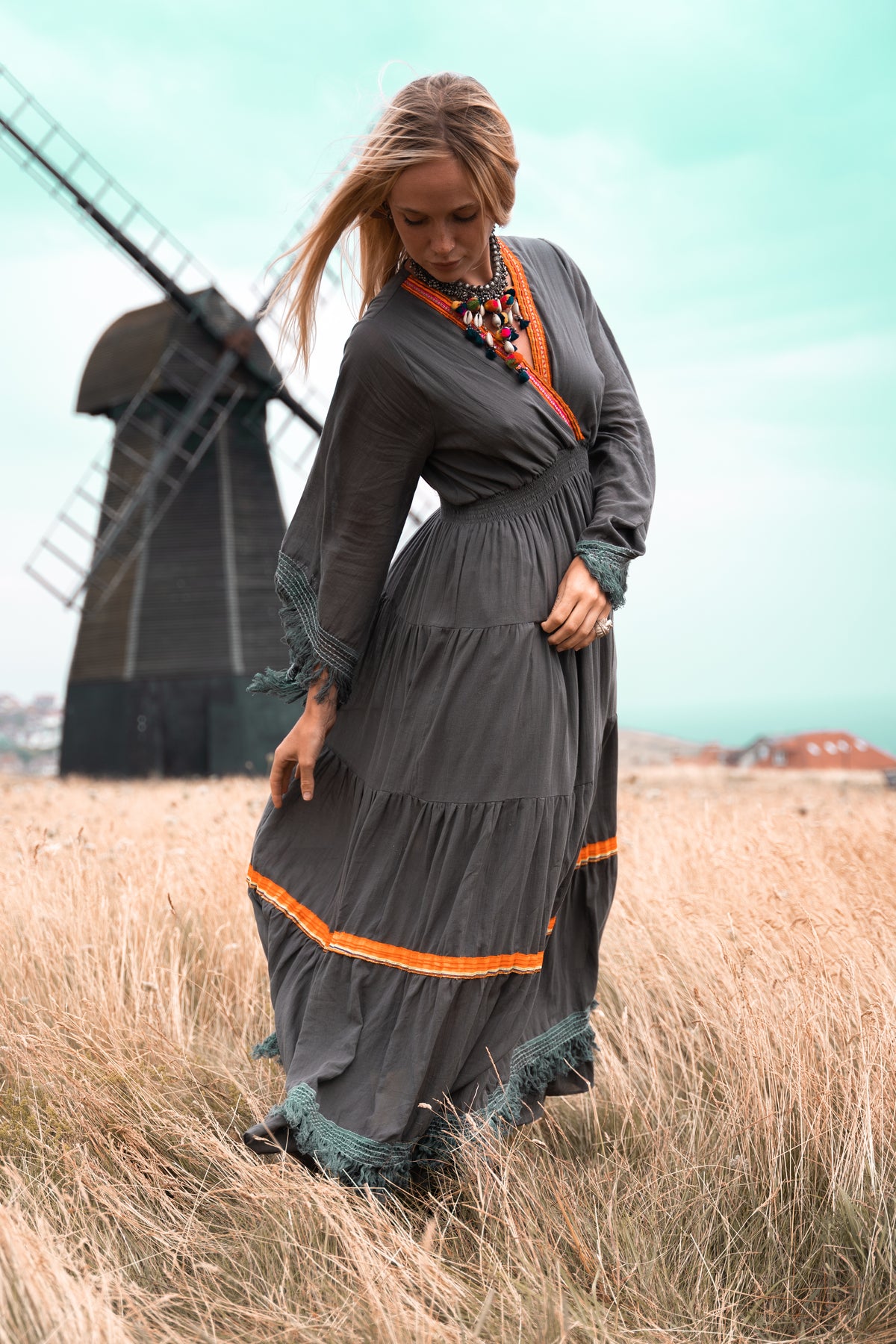Delilah Dress Charcoal