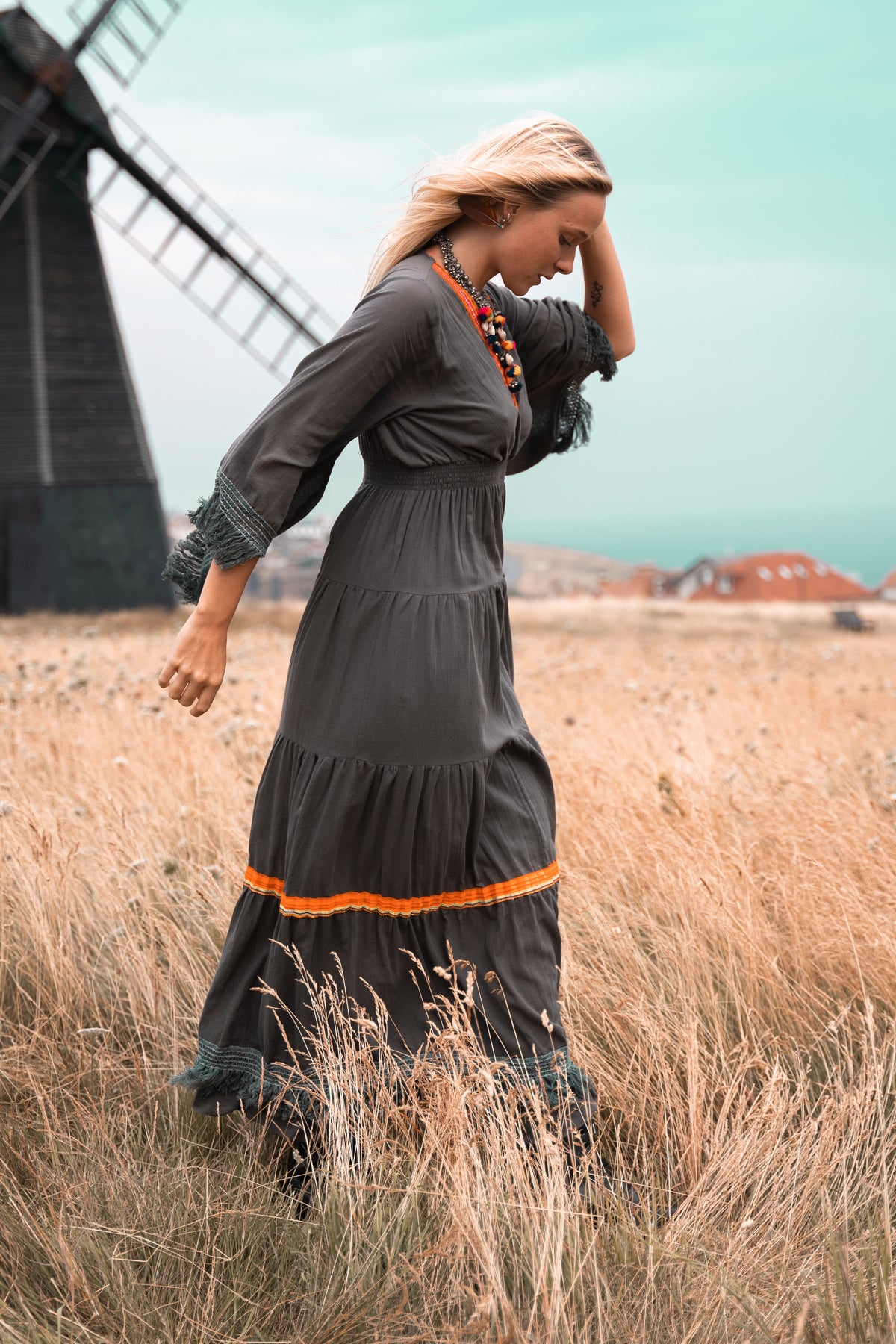 Delilah Dress Charcoal
