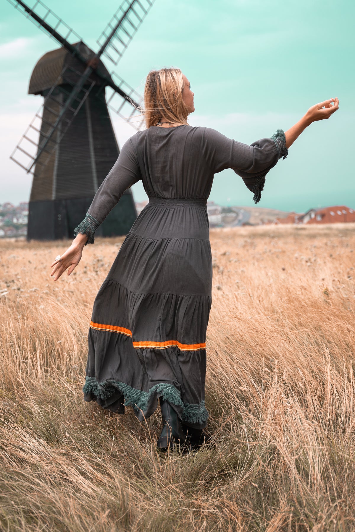 Delilah Dress Charcoal