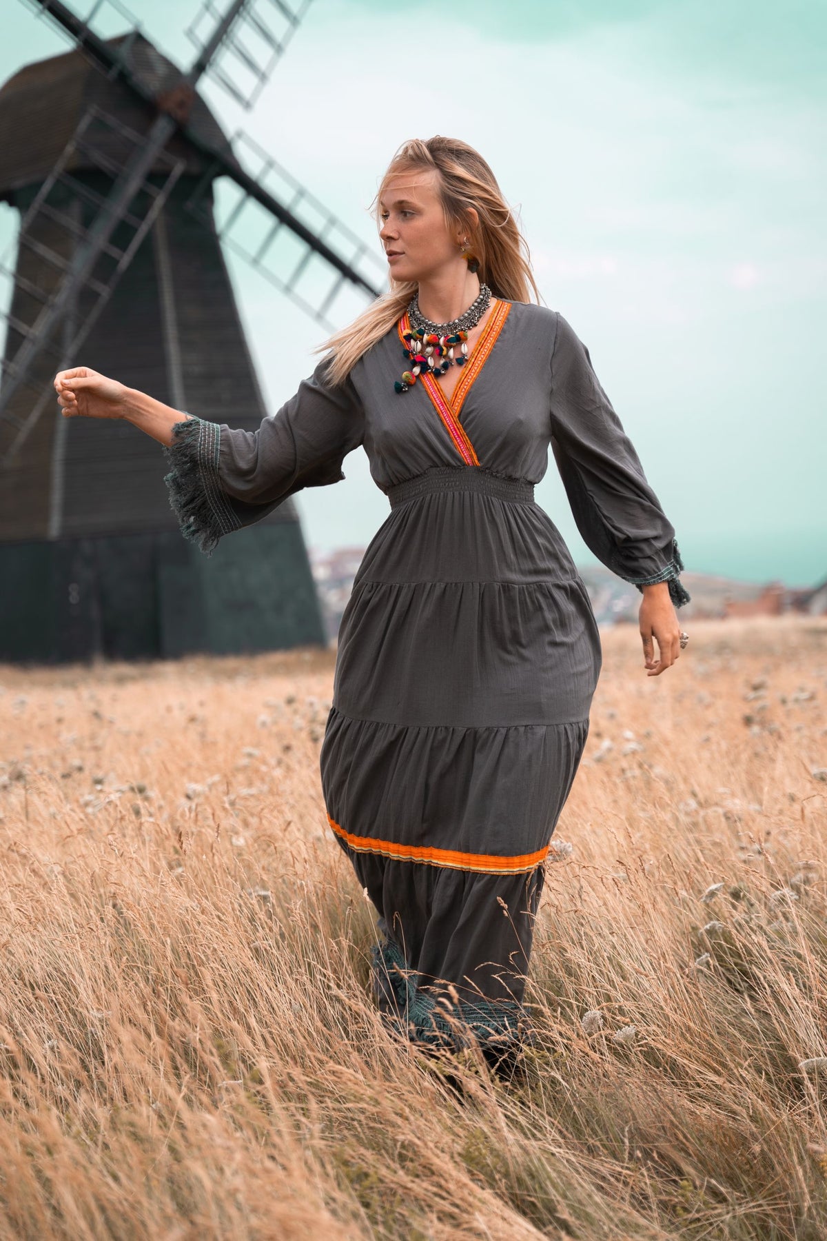 Delilah Dress Charcoal