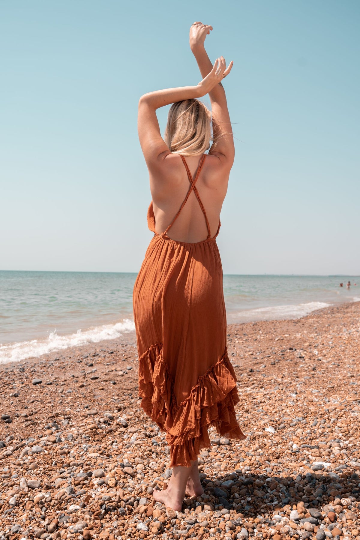 Ruffle Dress Rust