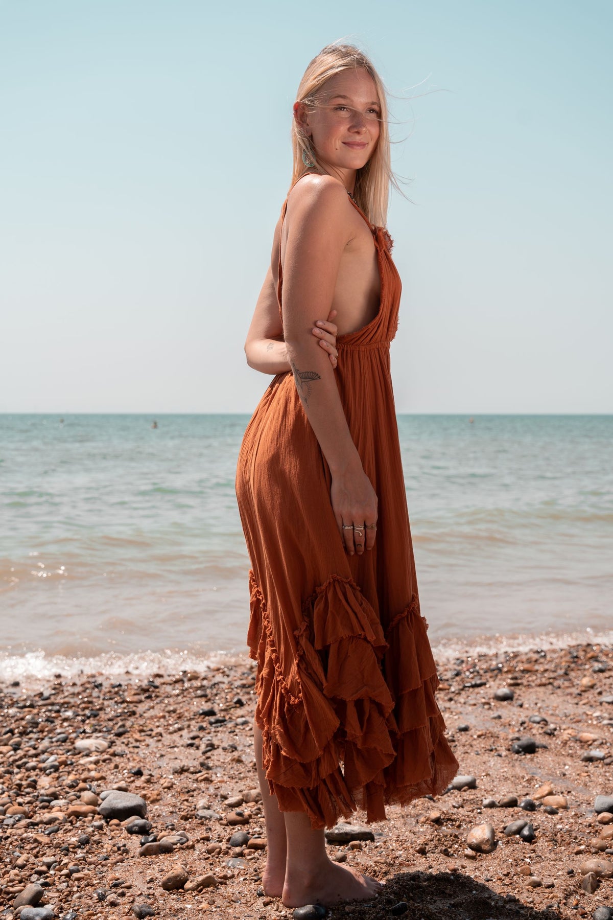 Ruffle Dress Rust