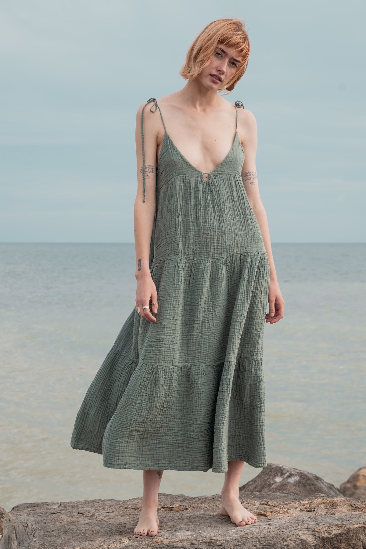 Thalia Dress Botanic Green